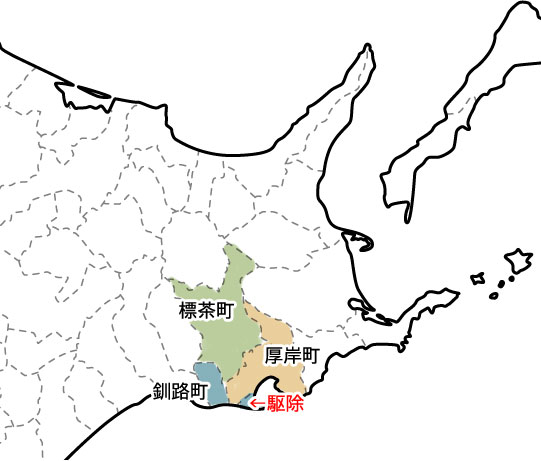OSO18地図（厚岸・標茶・釧路町）